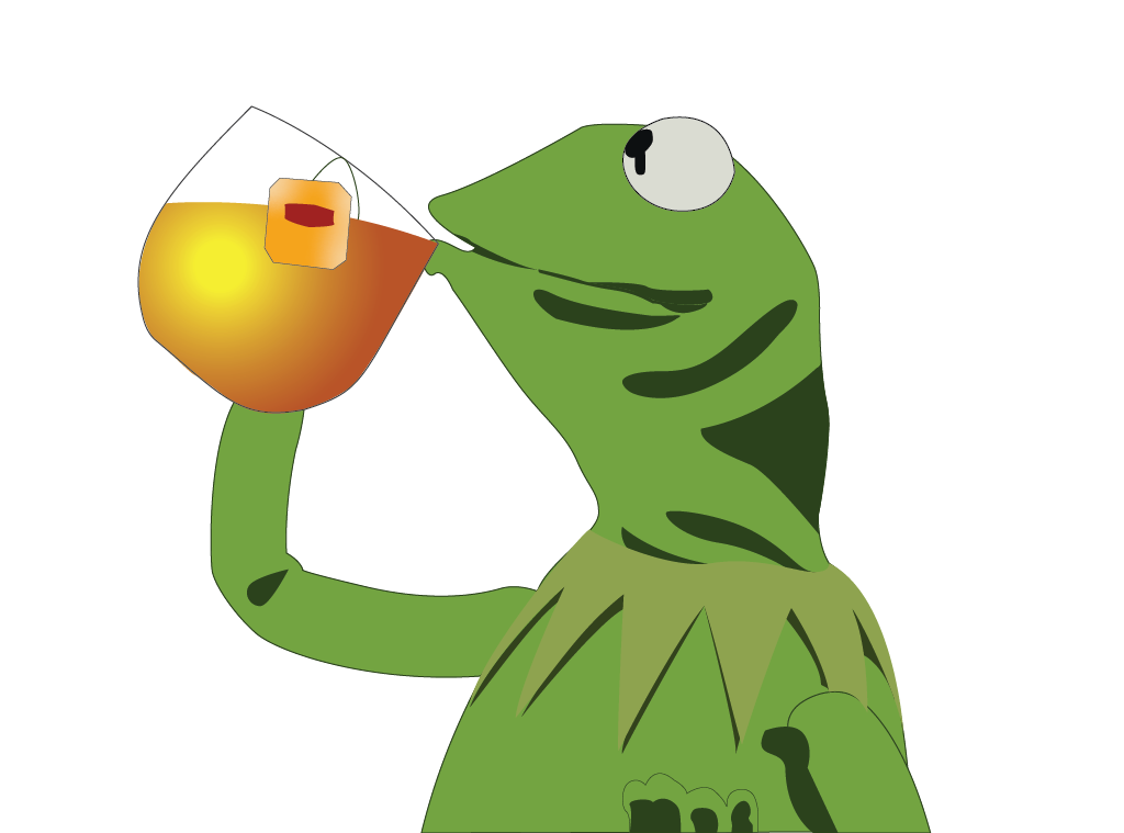 illustration of Kermit drinking tea